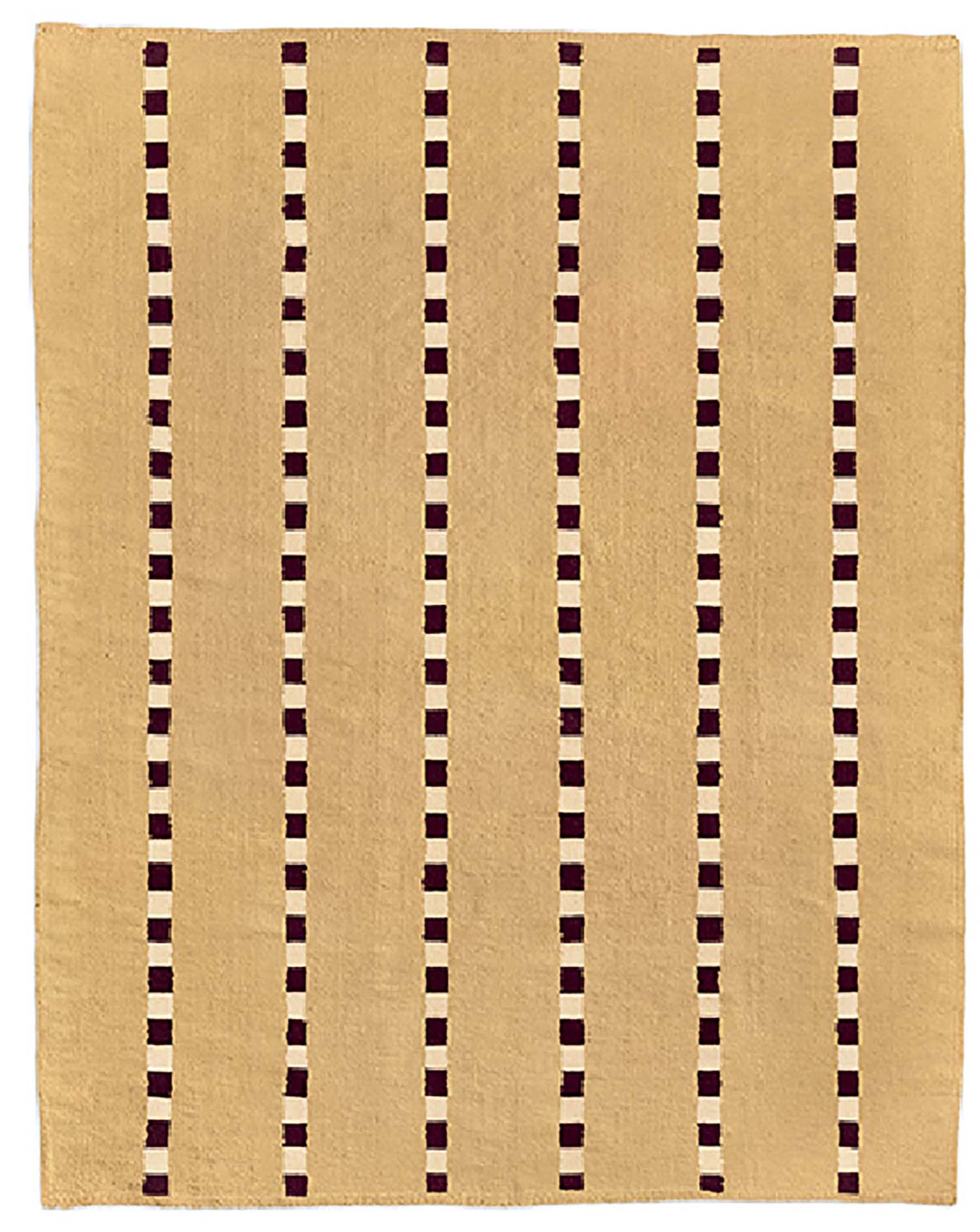 A rug with a striped pattern on it.