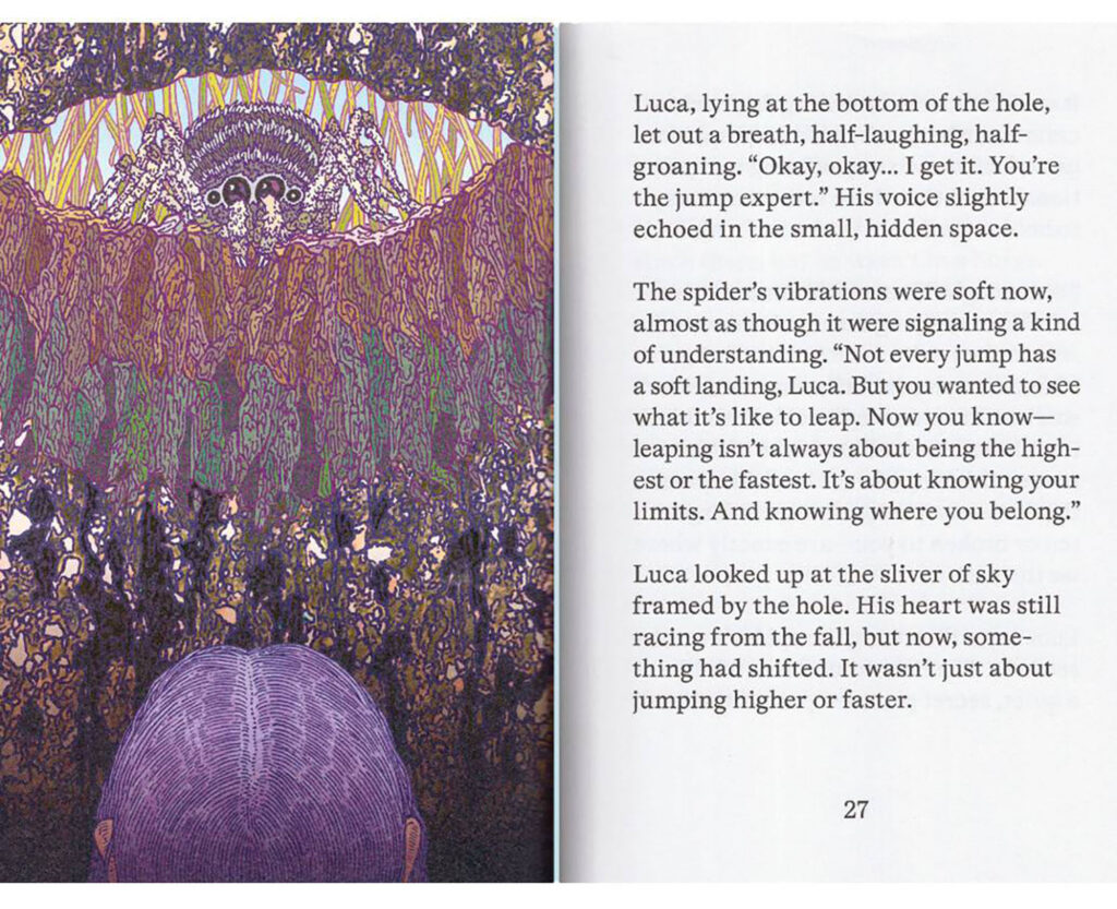 A book with a picture of a woman in a purple dress.