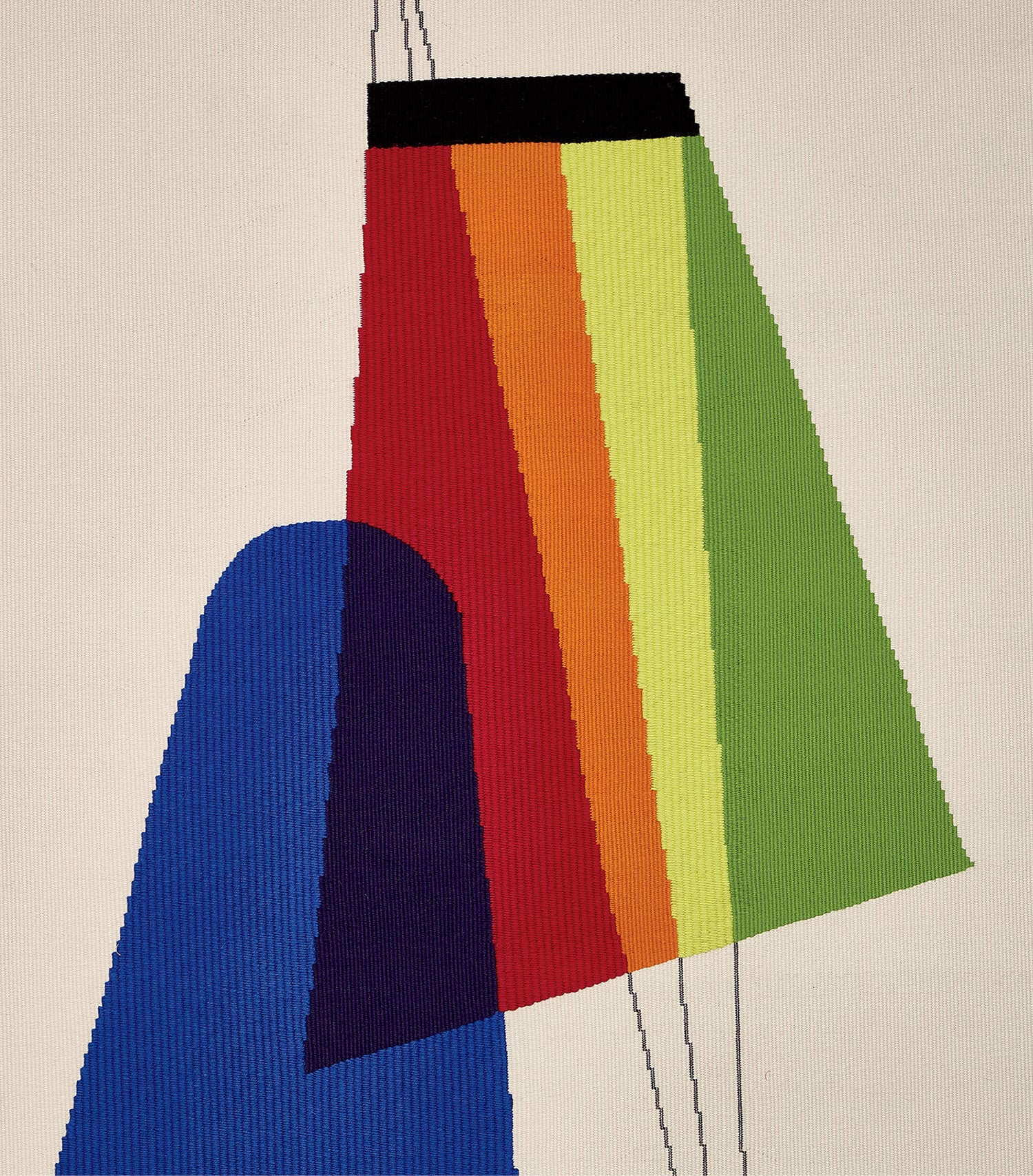 a painting of a colorful object on a white surface