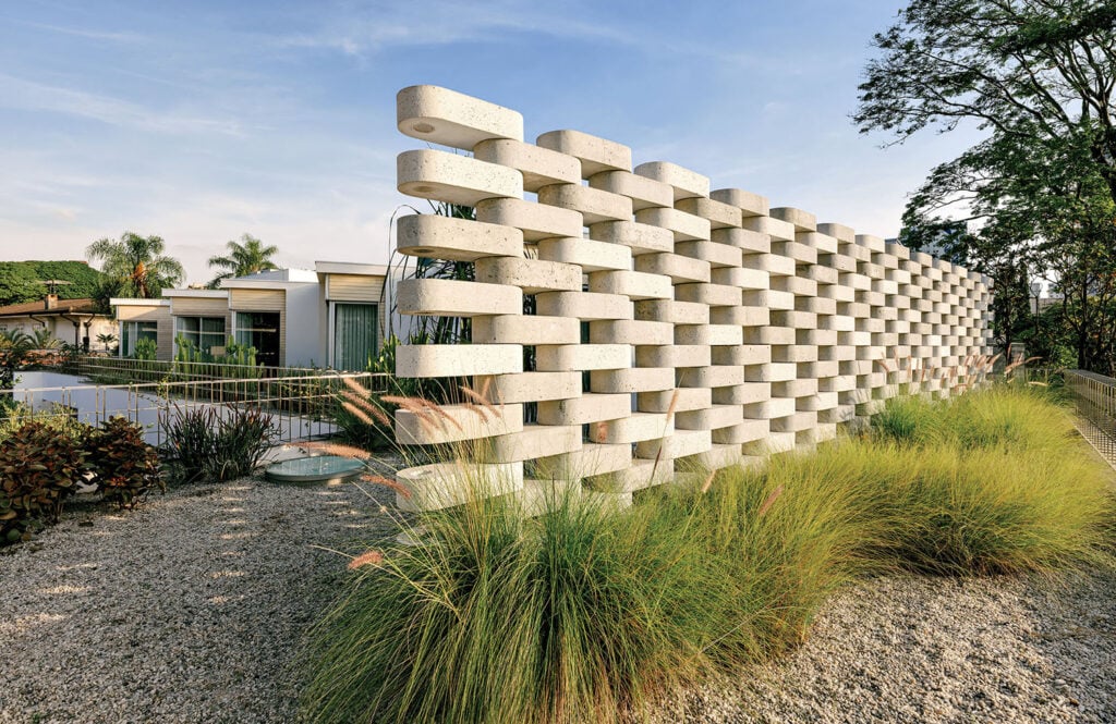 A building made of blocks.