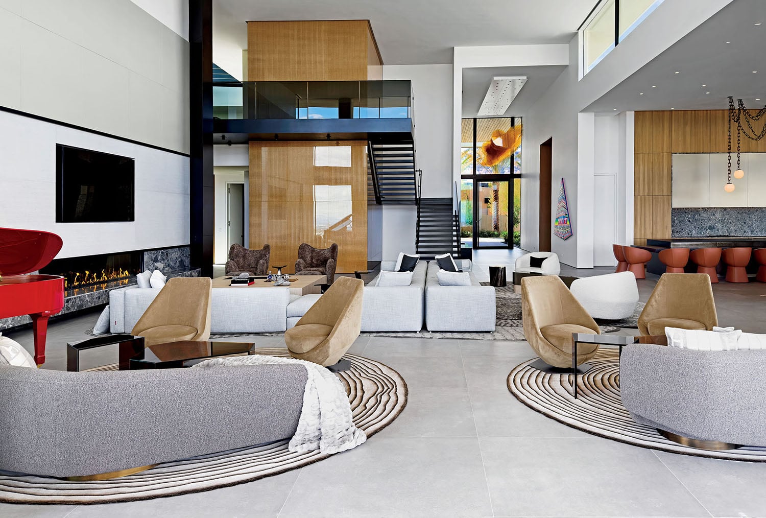 A living room with a lot of furniture.