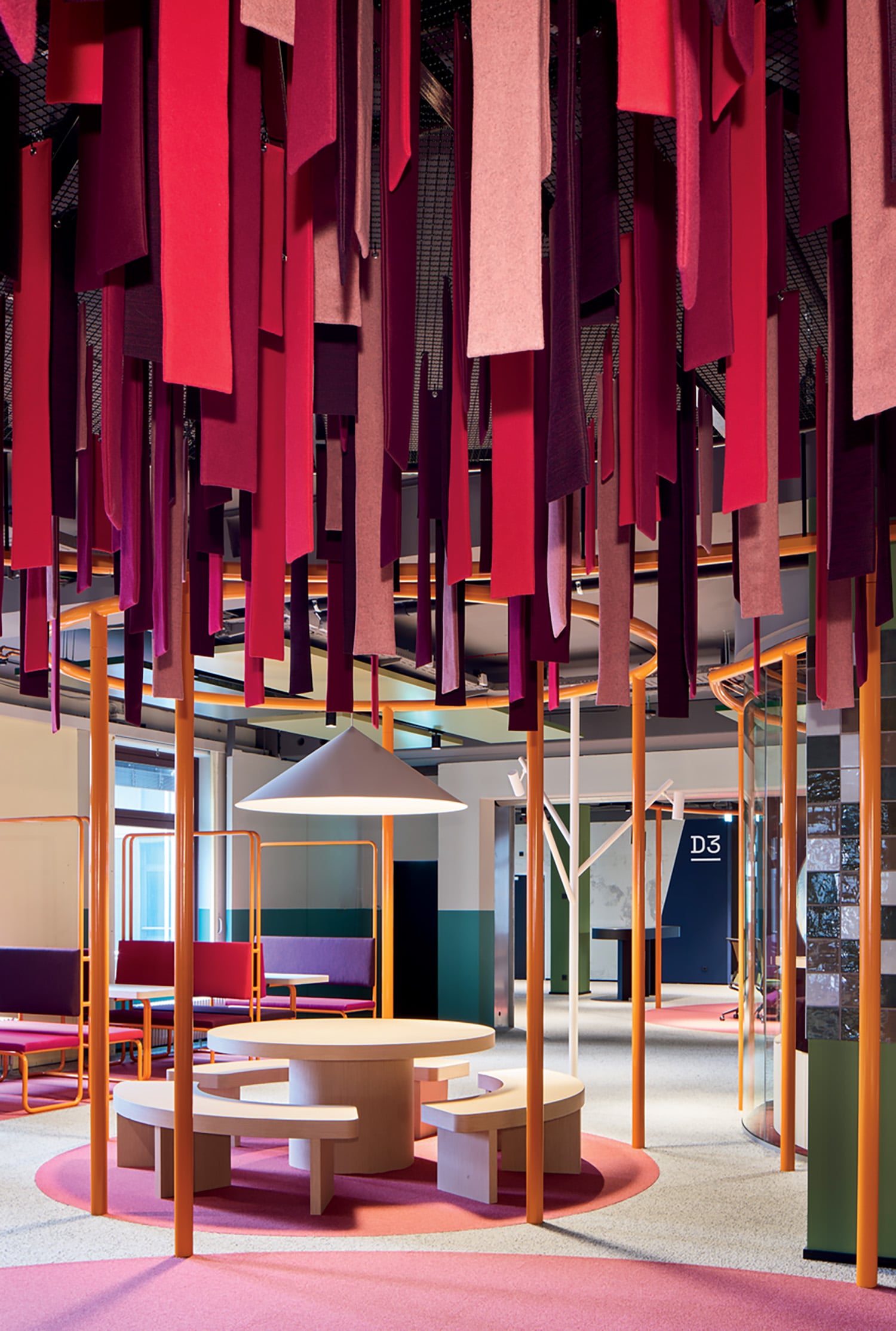 A room with a table and a chair.