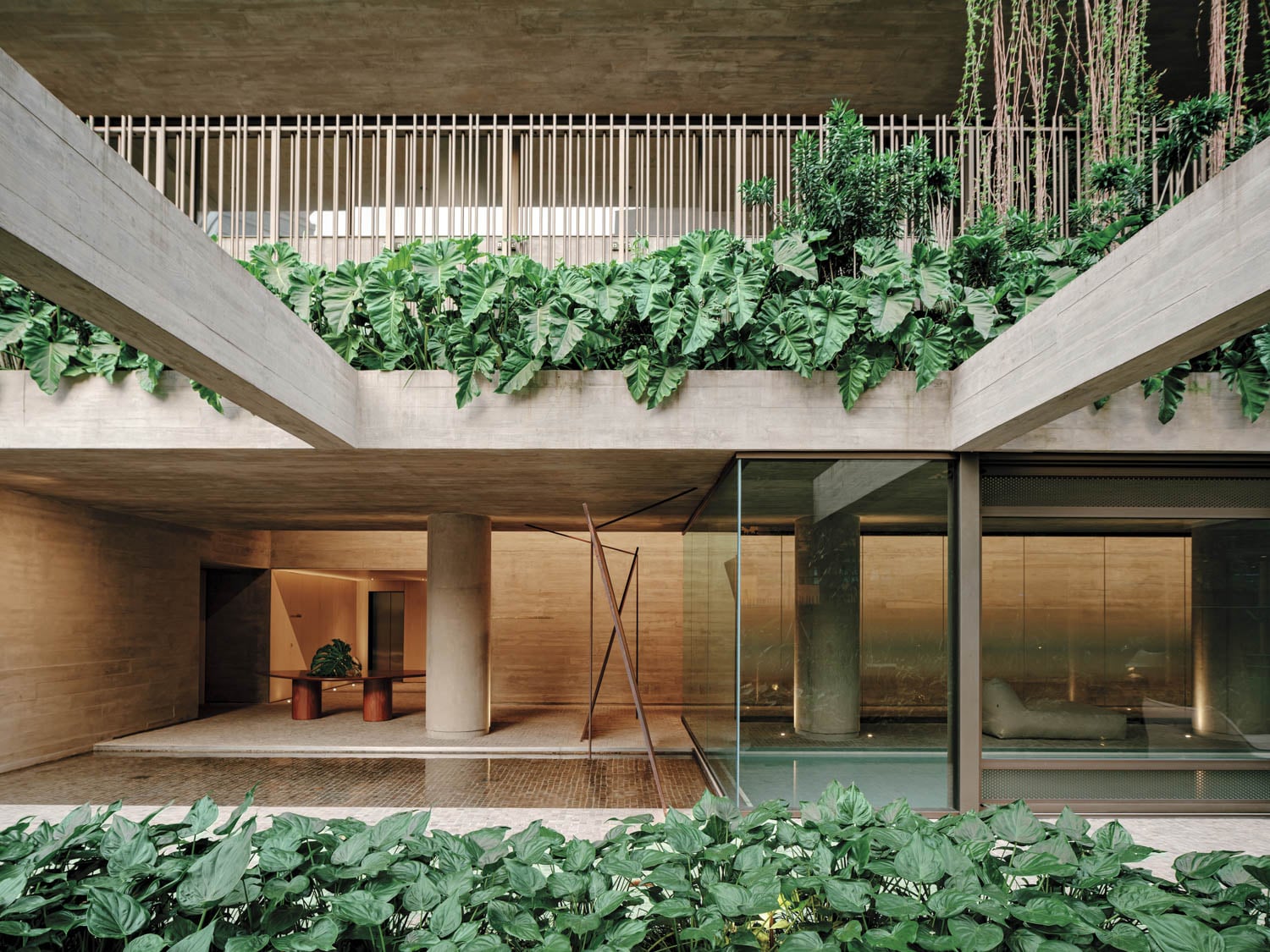 a greenery filled balconfy