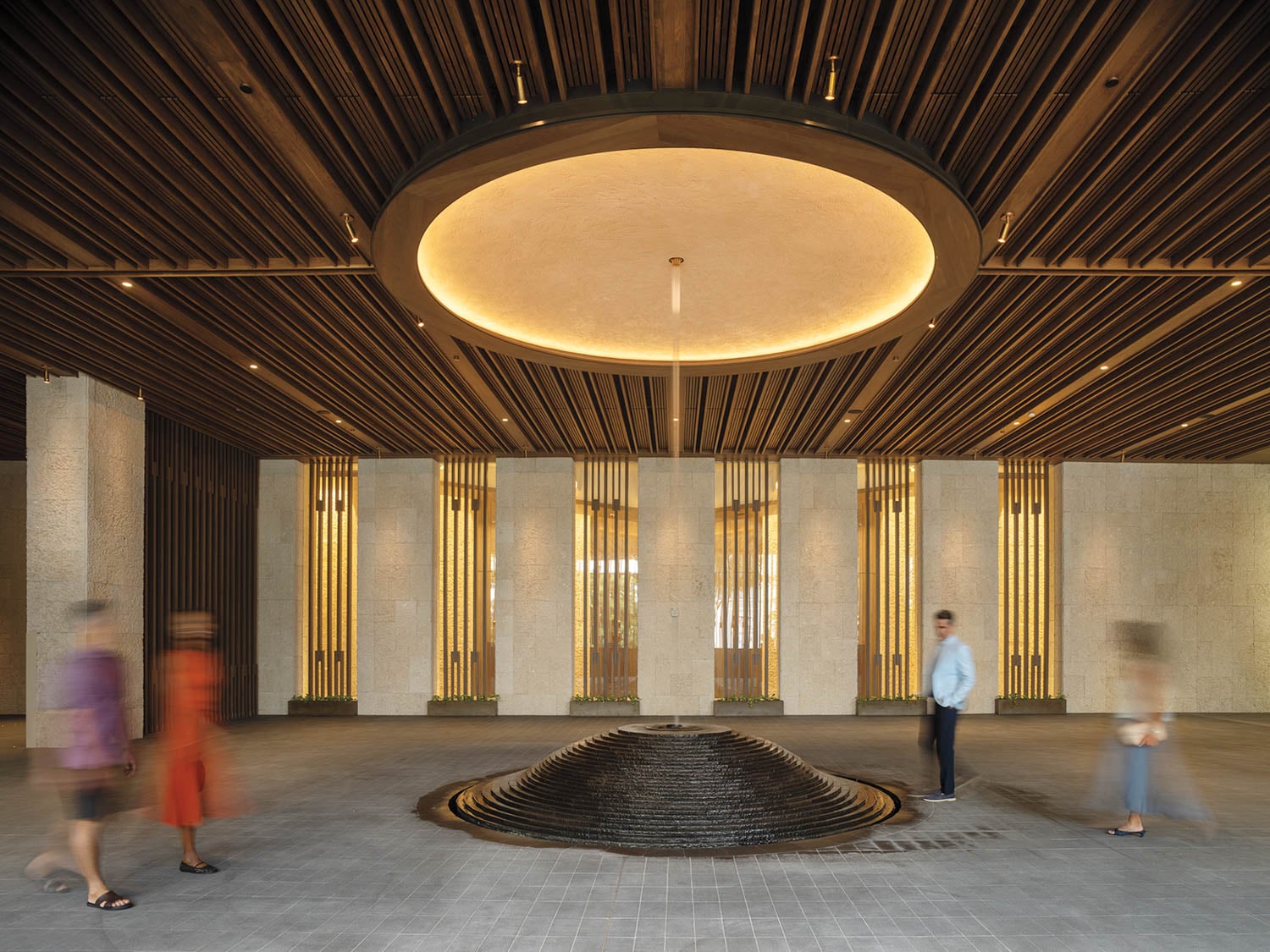 a circular ceiling light installation