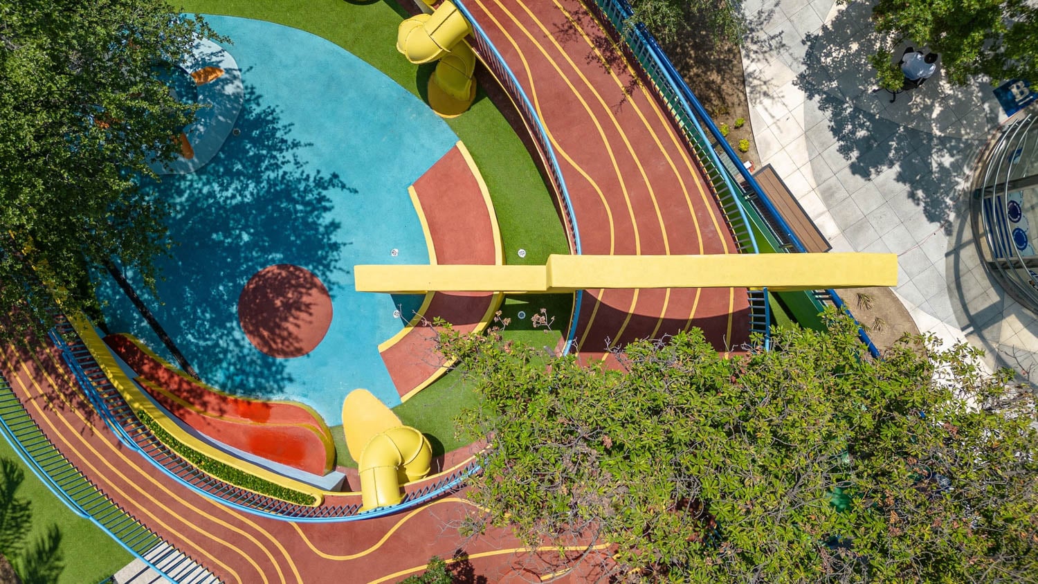 aerial view of playground