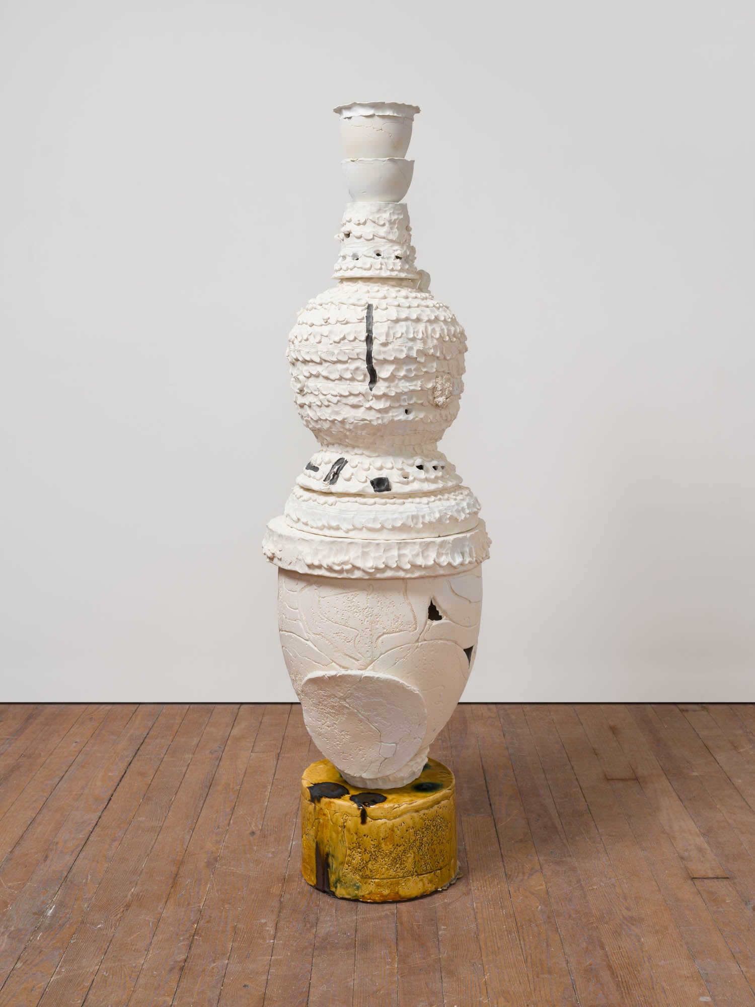 white jar with textured top