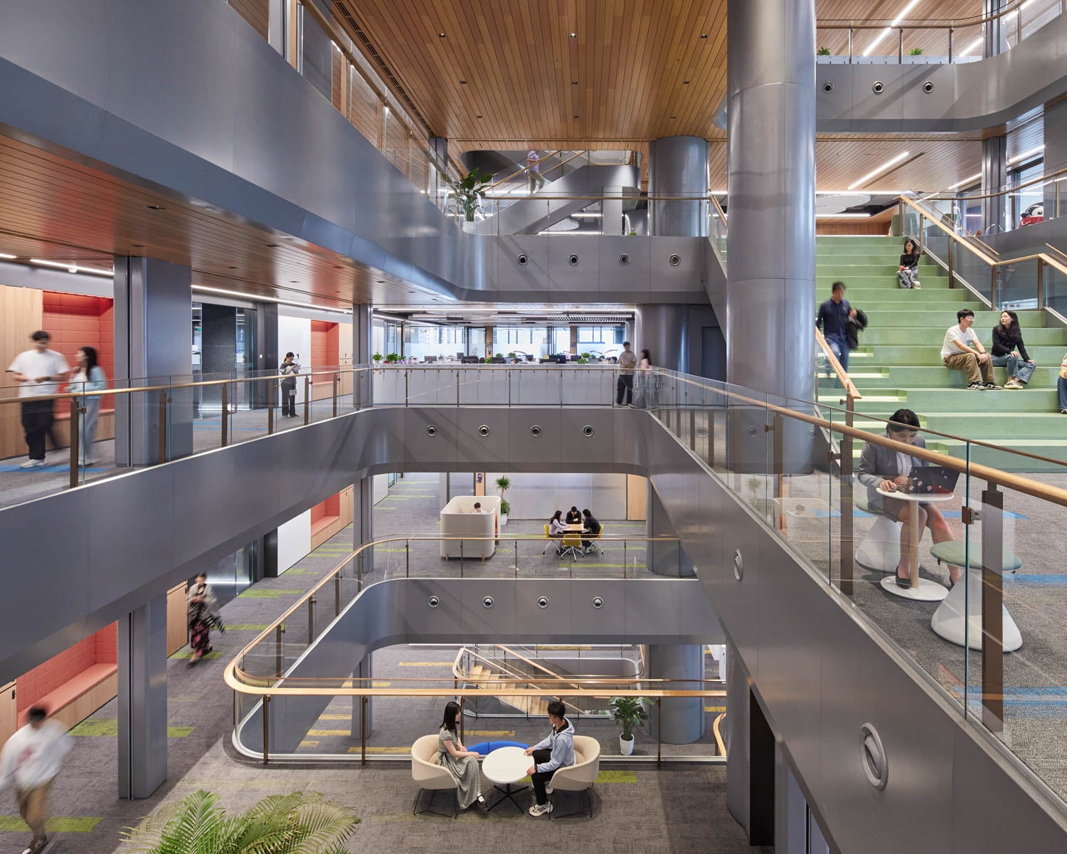 view of different levels in WeBank headquarters