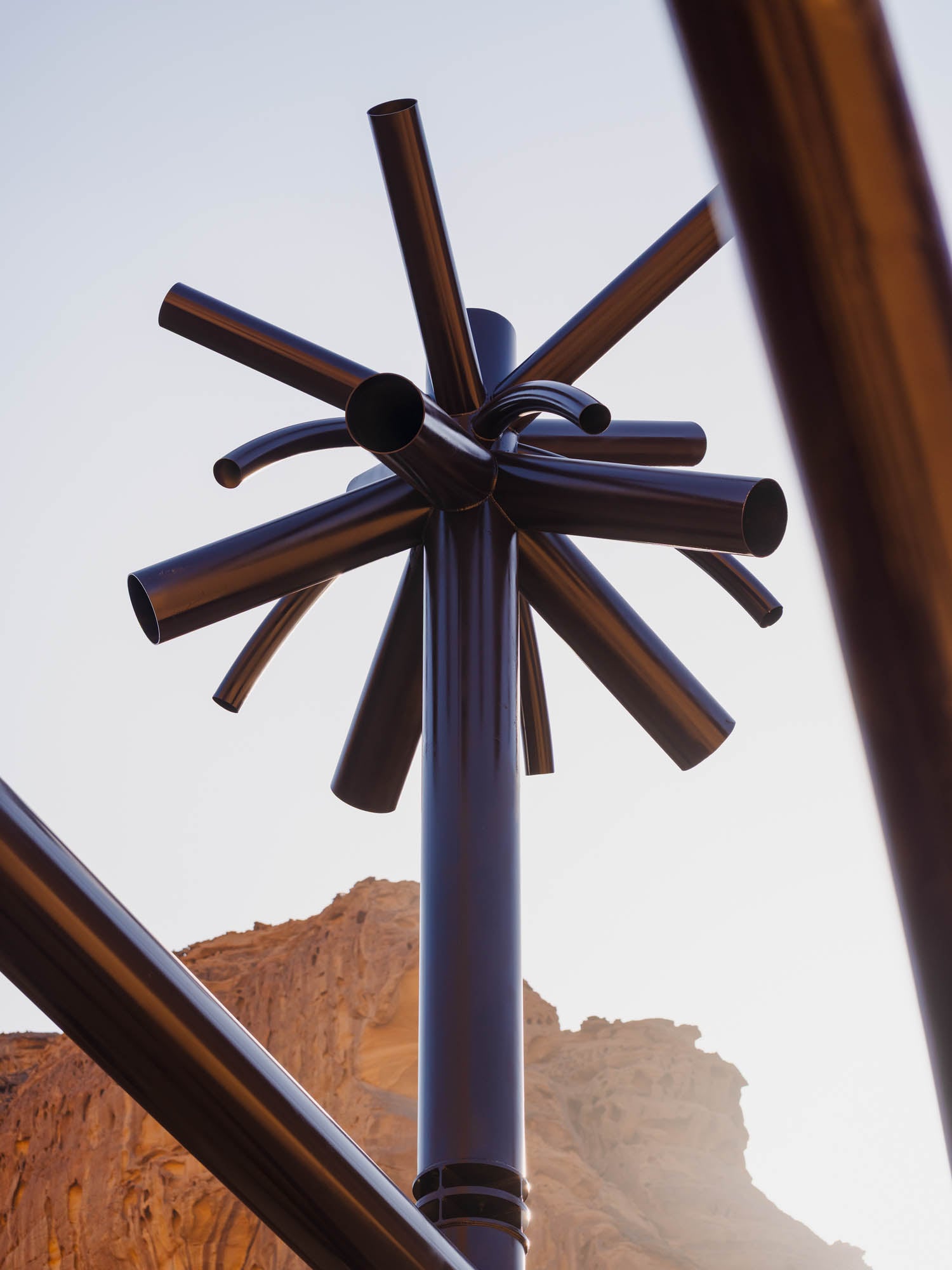 metal sculpture looking like a pinwheel