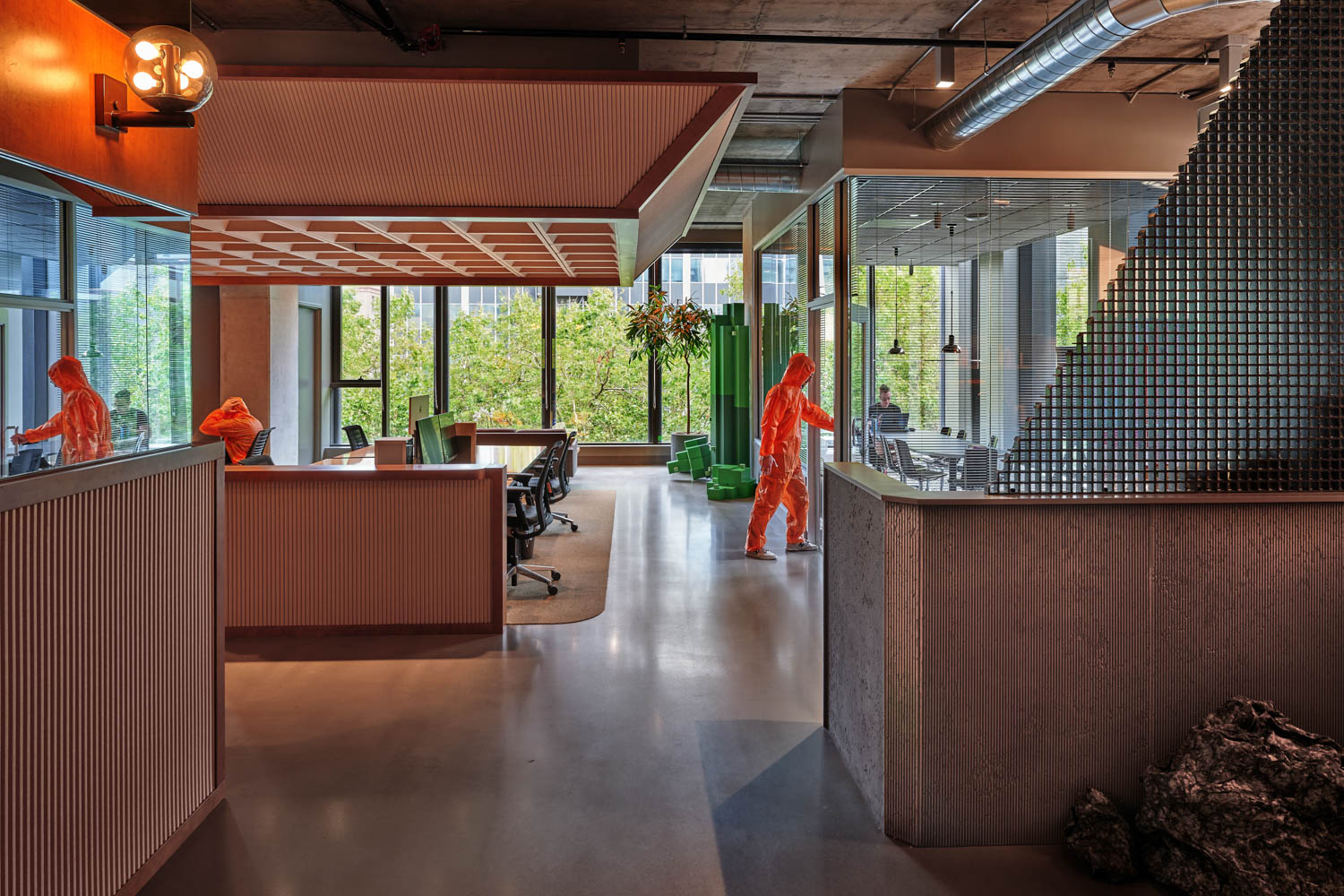 kitchen space with an acoustic cloud